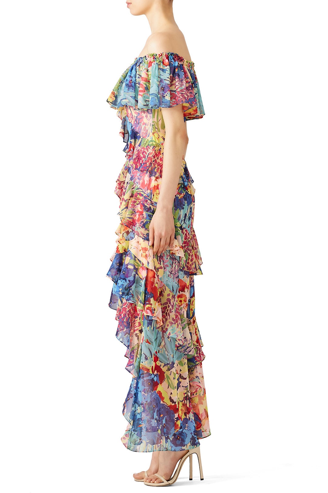 Multi Floral High Low Maxi by Badgley Mischka 1