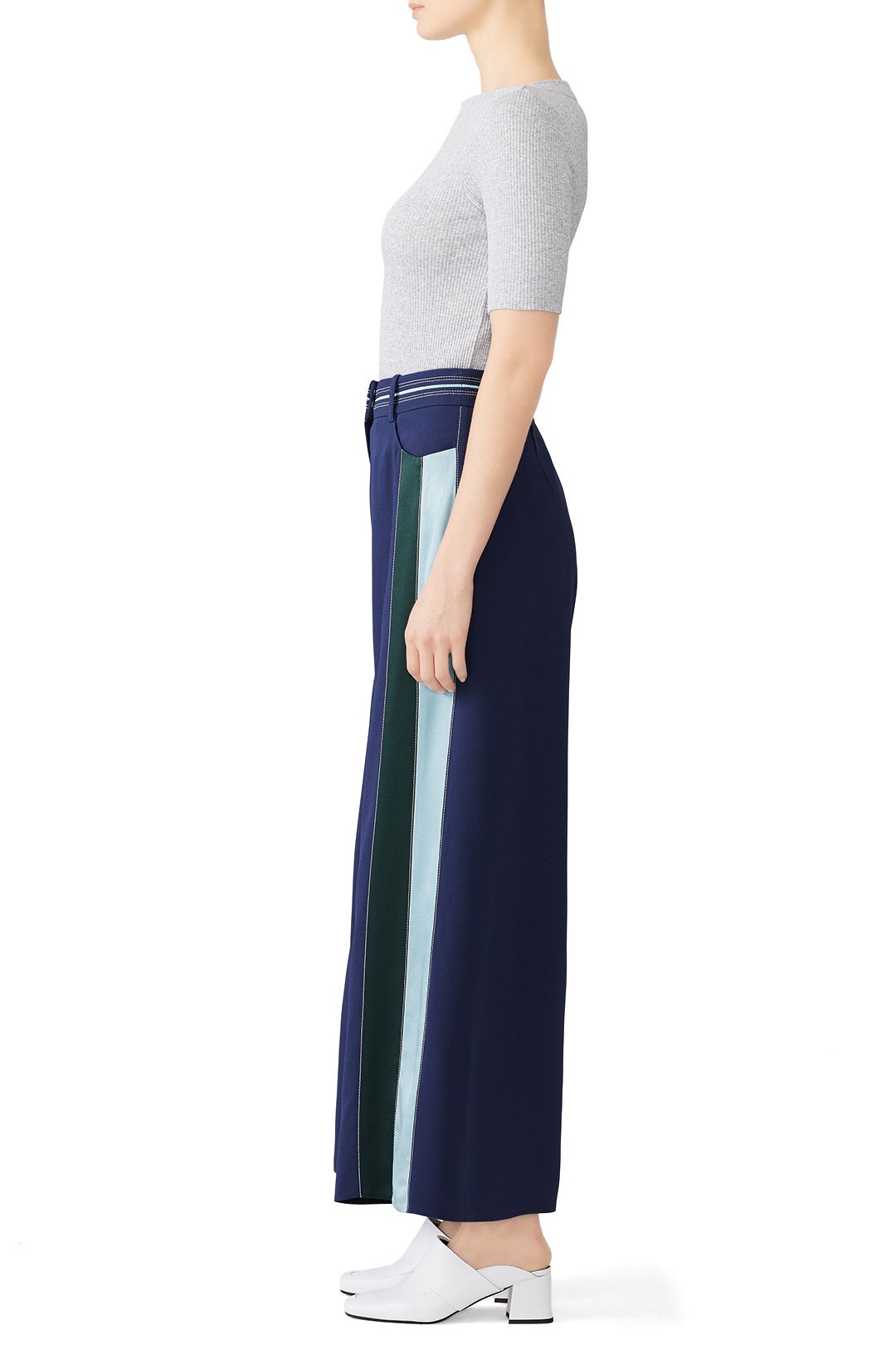 Blue Striped Cady Culottes by Peter Pilotto 1