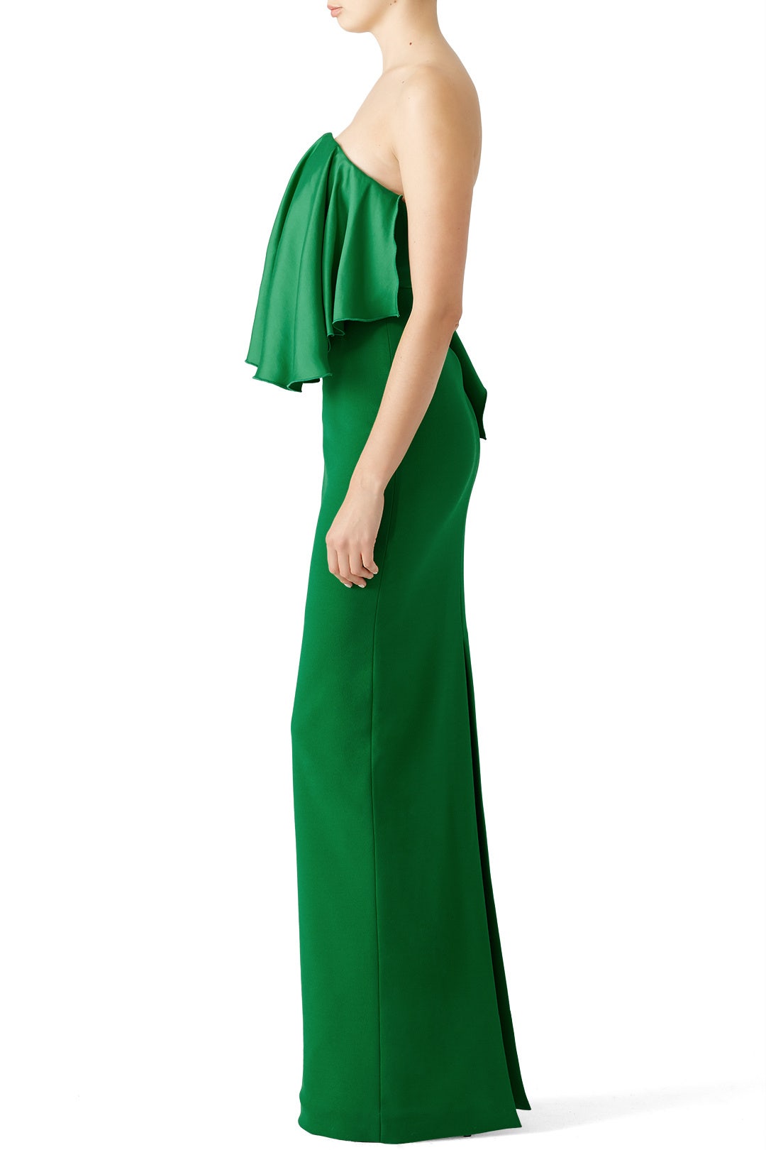 Green Liv Ruffle Gown by Solace London 2
