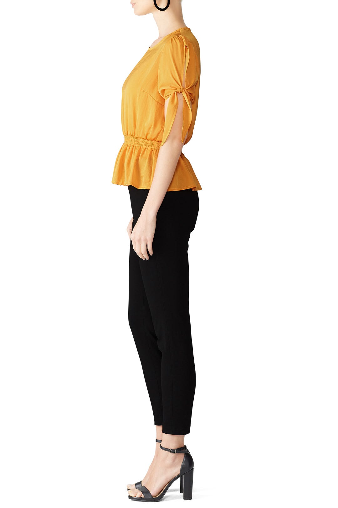 Yellow Tie Sleeve Blouse by Slate & Willow 2