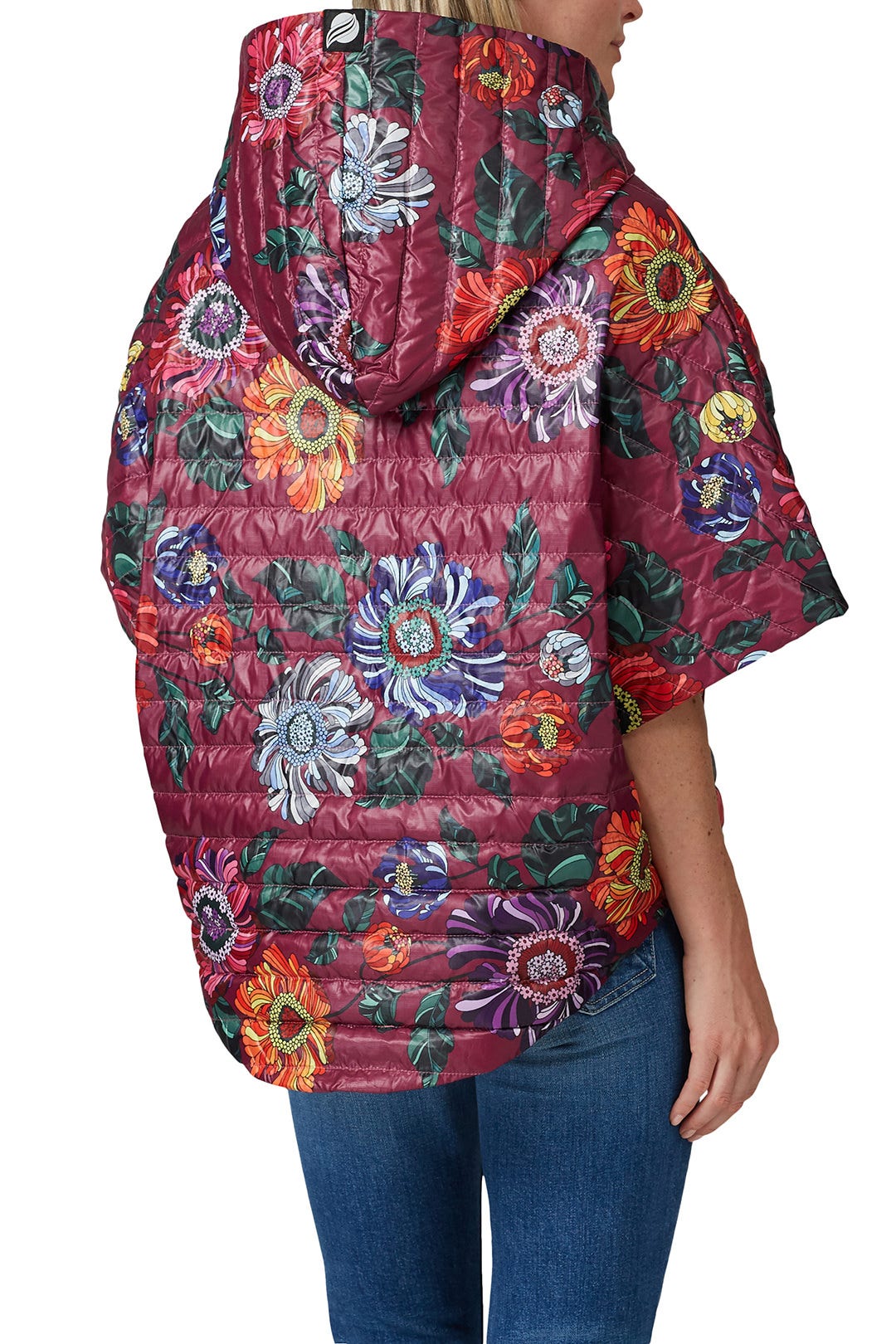 Cropped Hooded Poncho by Think Royln 1