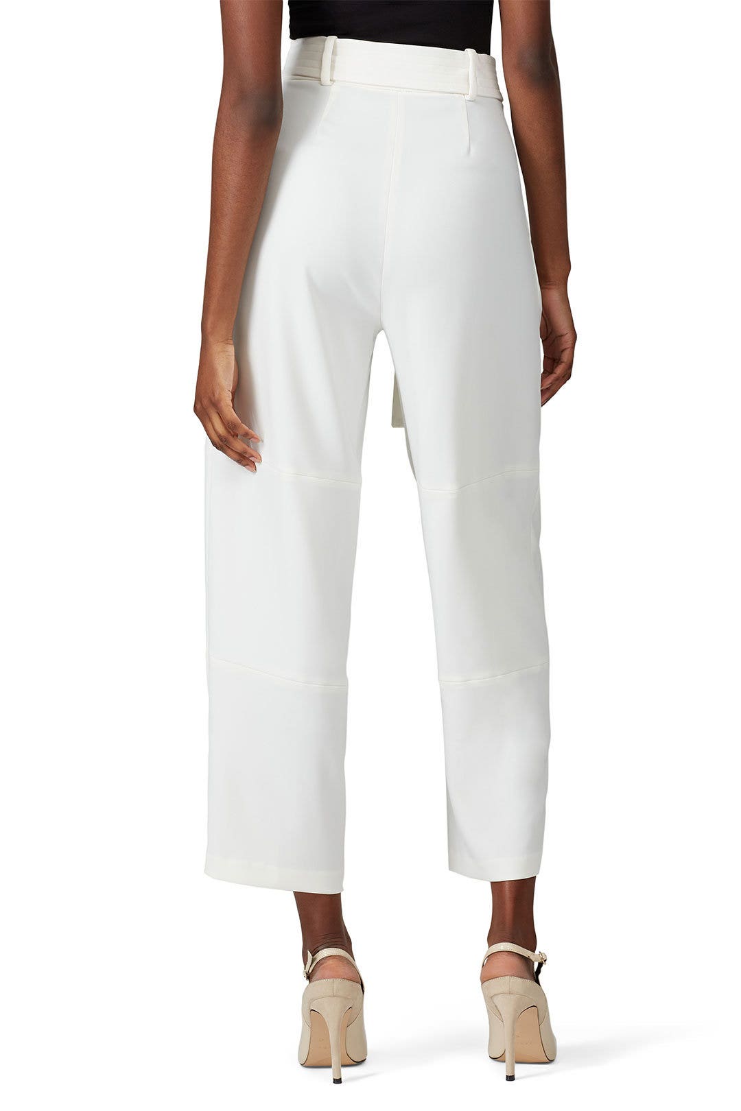 Matte Crepe Belted Pants by LAPOINTE 2