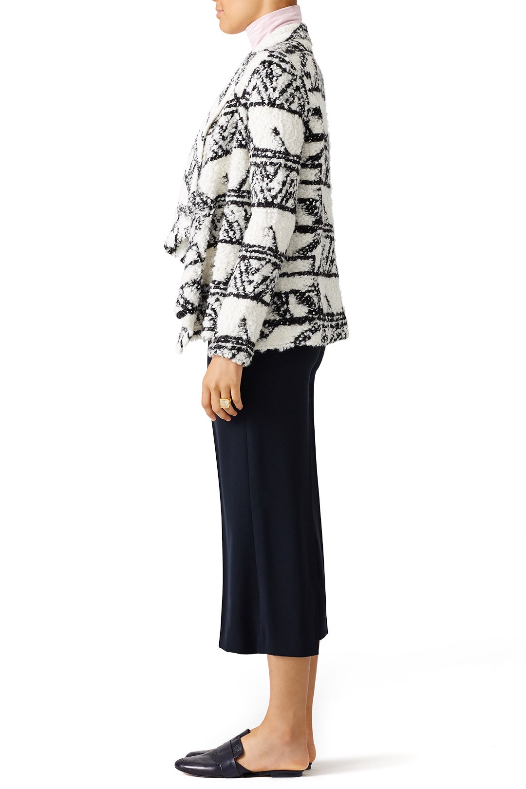 Black Printed Knit Cardigan by BB Dakota 1