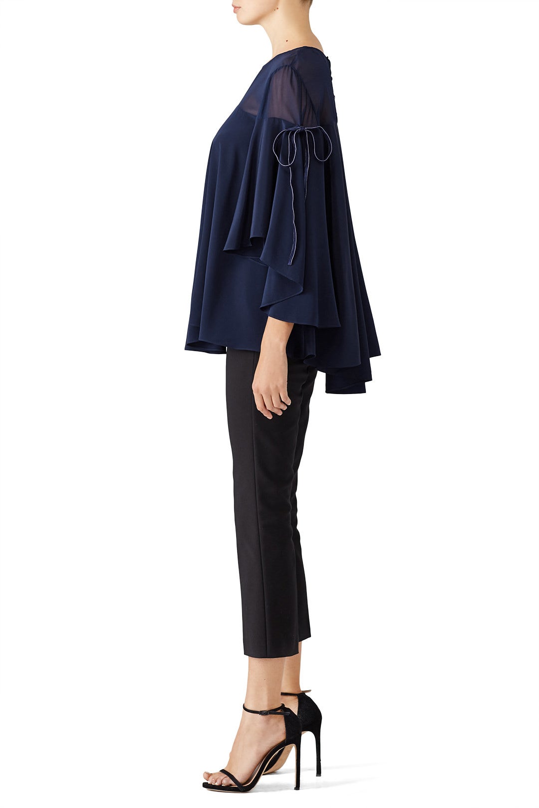Navy Flutter Top by Badgley Mischka 1