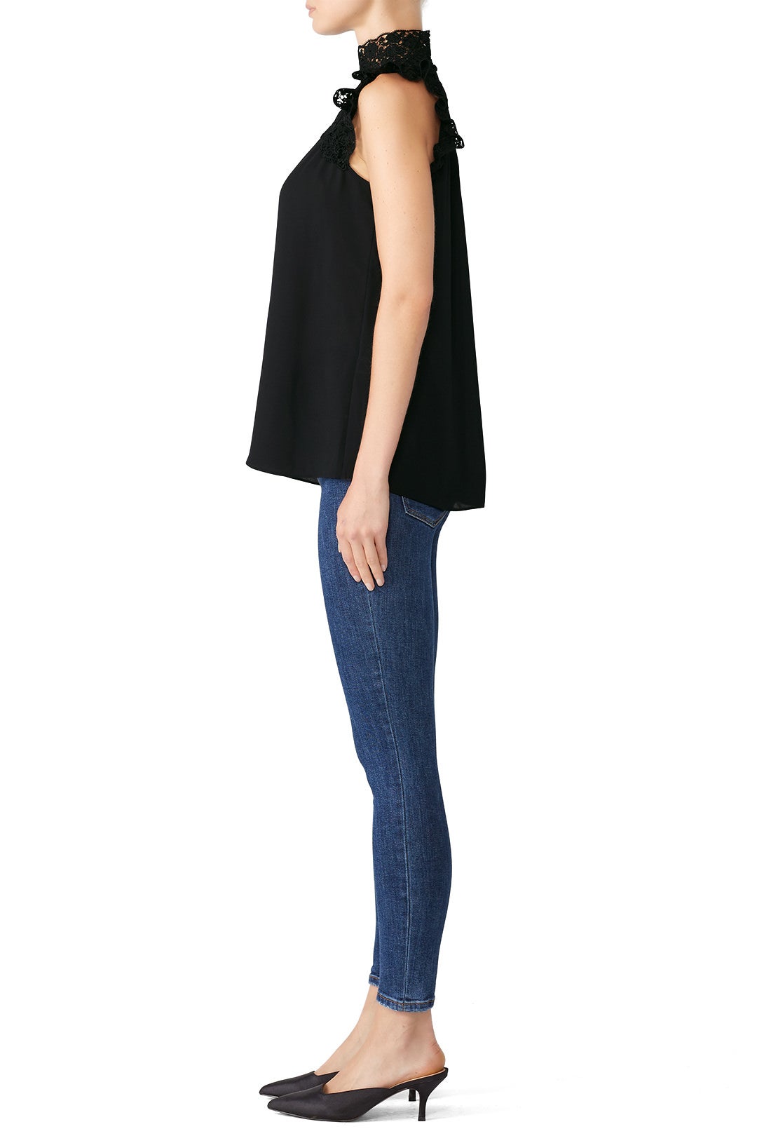 Lace Yoke Sleeveless Top by kate spade new york 1