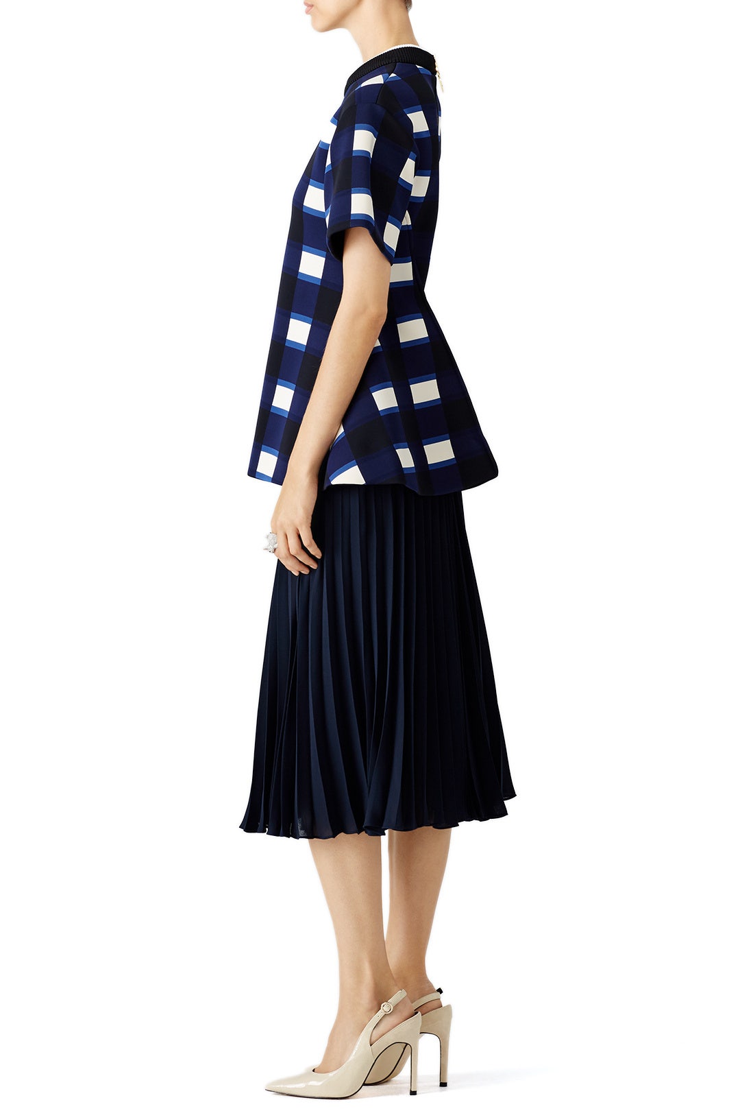 Blue Check Pleated Top by Marni 1