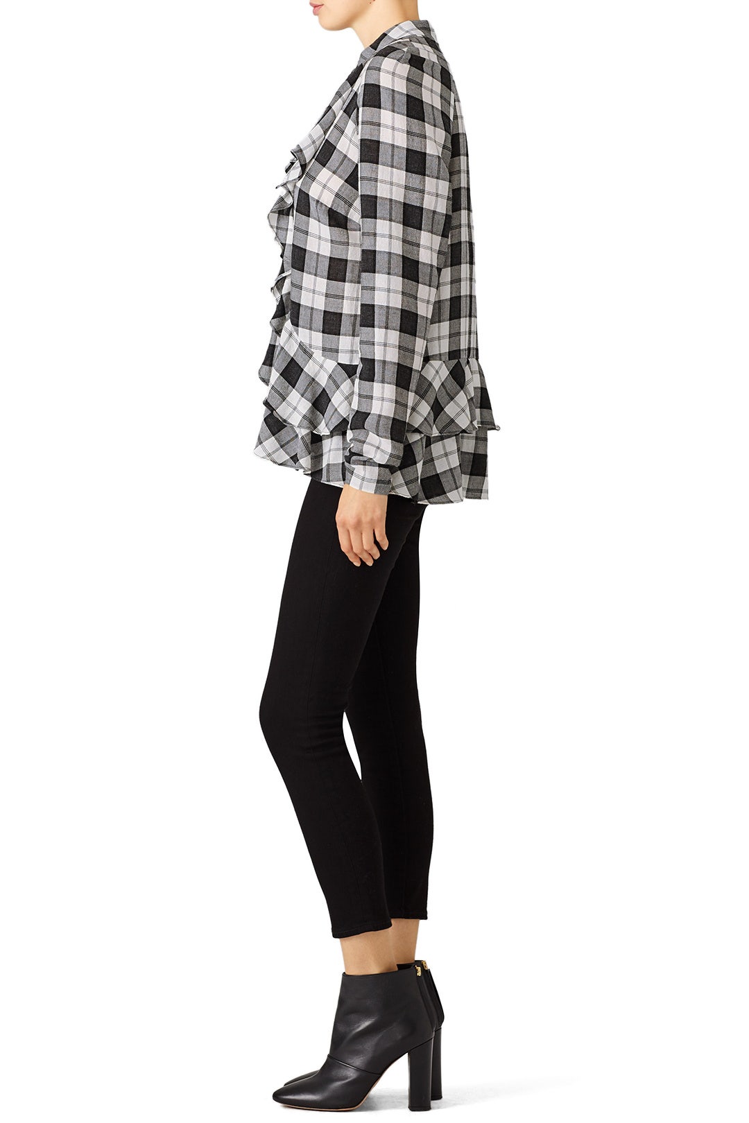 Plaid Ruffle Shirt by Nicole Miller 2