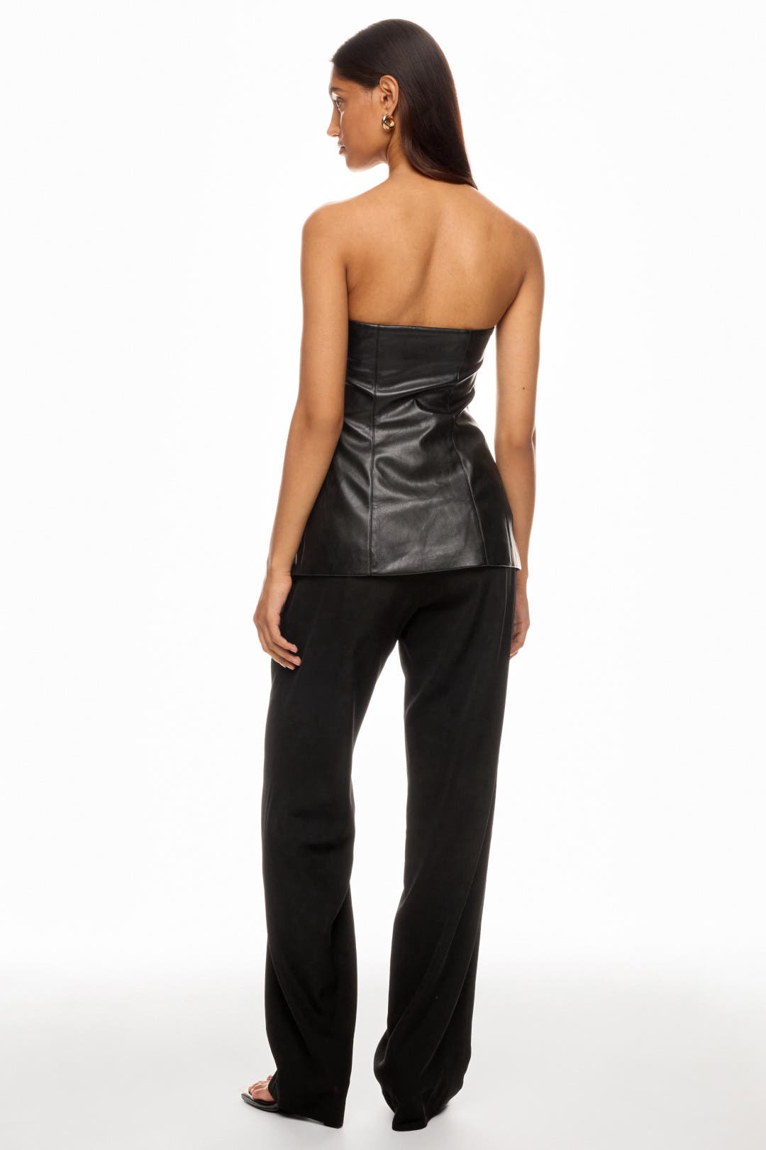 Faux Leather Strapless Bustier Top by Peter Som x RTR | Rent Faux Leather Strapless Bustier Top by Peter Som x RTR | Rent