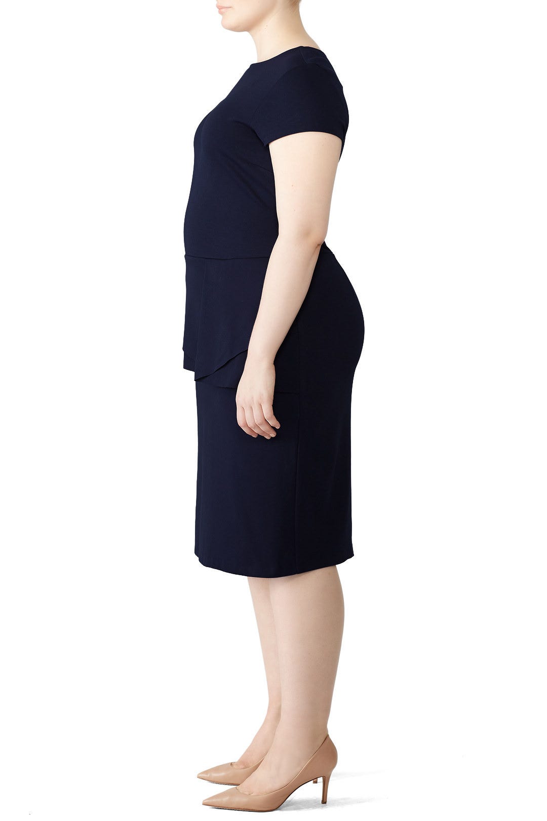 Navy Peplum Dress by Slate & Willow 2