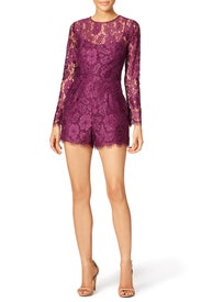 Plum Midnight Lace Romper by Cynthia Rowley