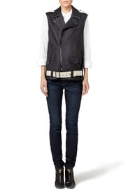 Contrast Moto Vest by Laveer