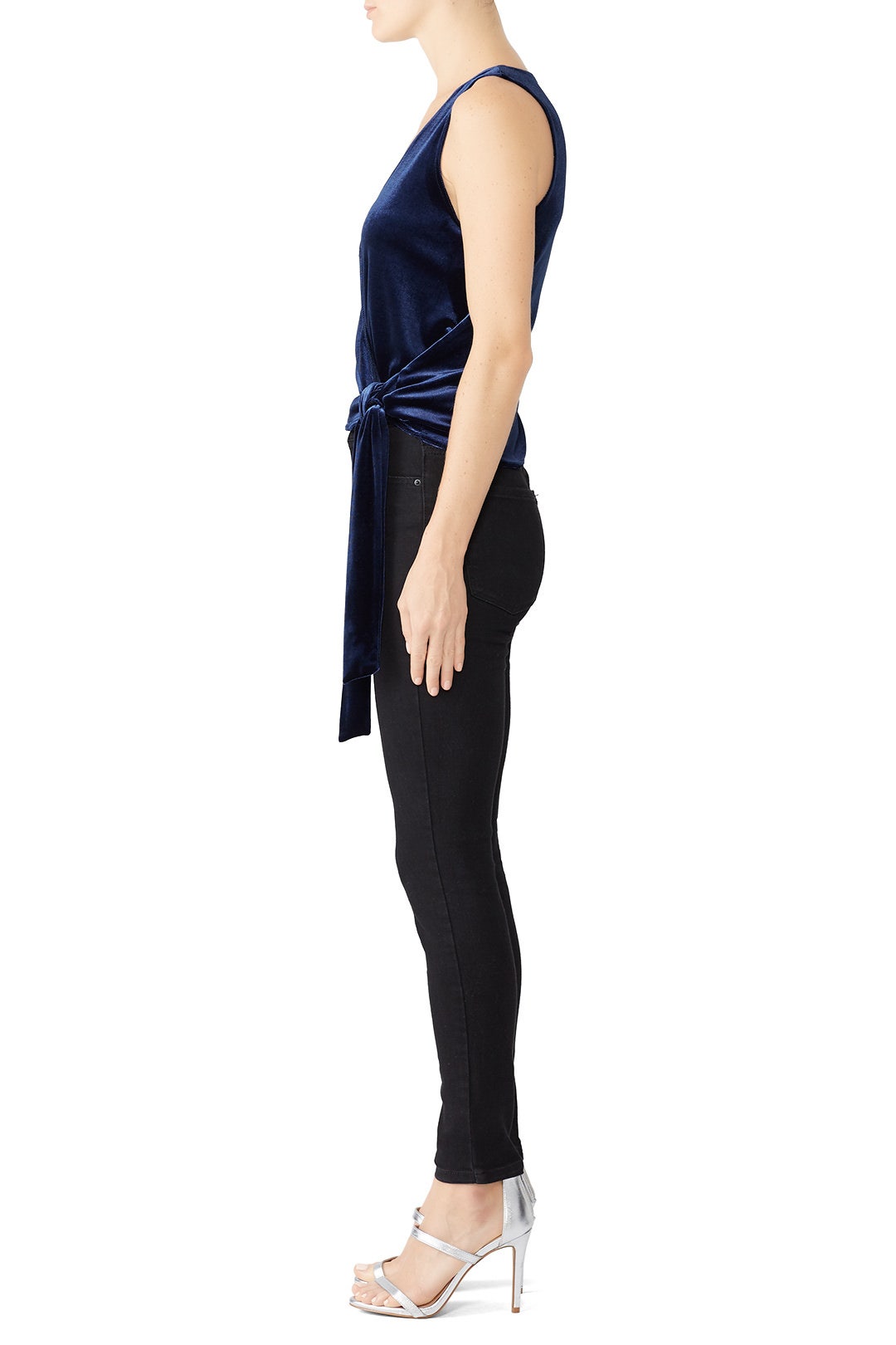 Navy Velvet Tie Top by Slate & Willow 1