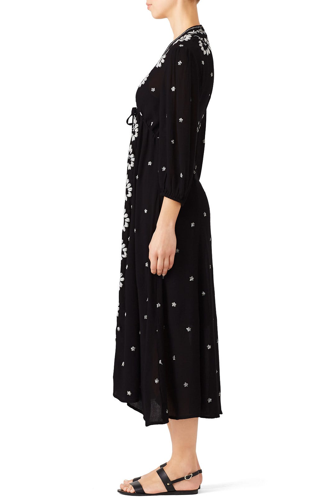 Black Embroidered Maxi by Free People 2