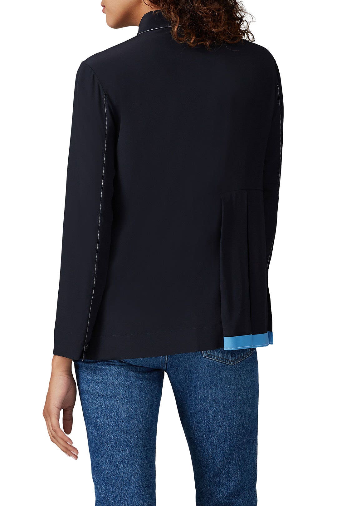 Navy Pleated Collared Shirt by Marni 1