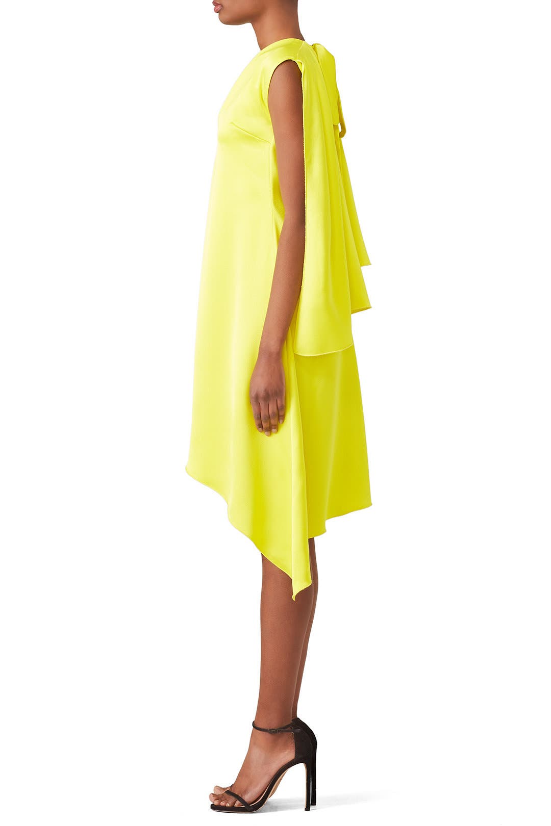 Yellow Asymmetric Hem Dress by MSGM | Rent the Runway