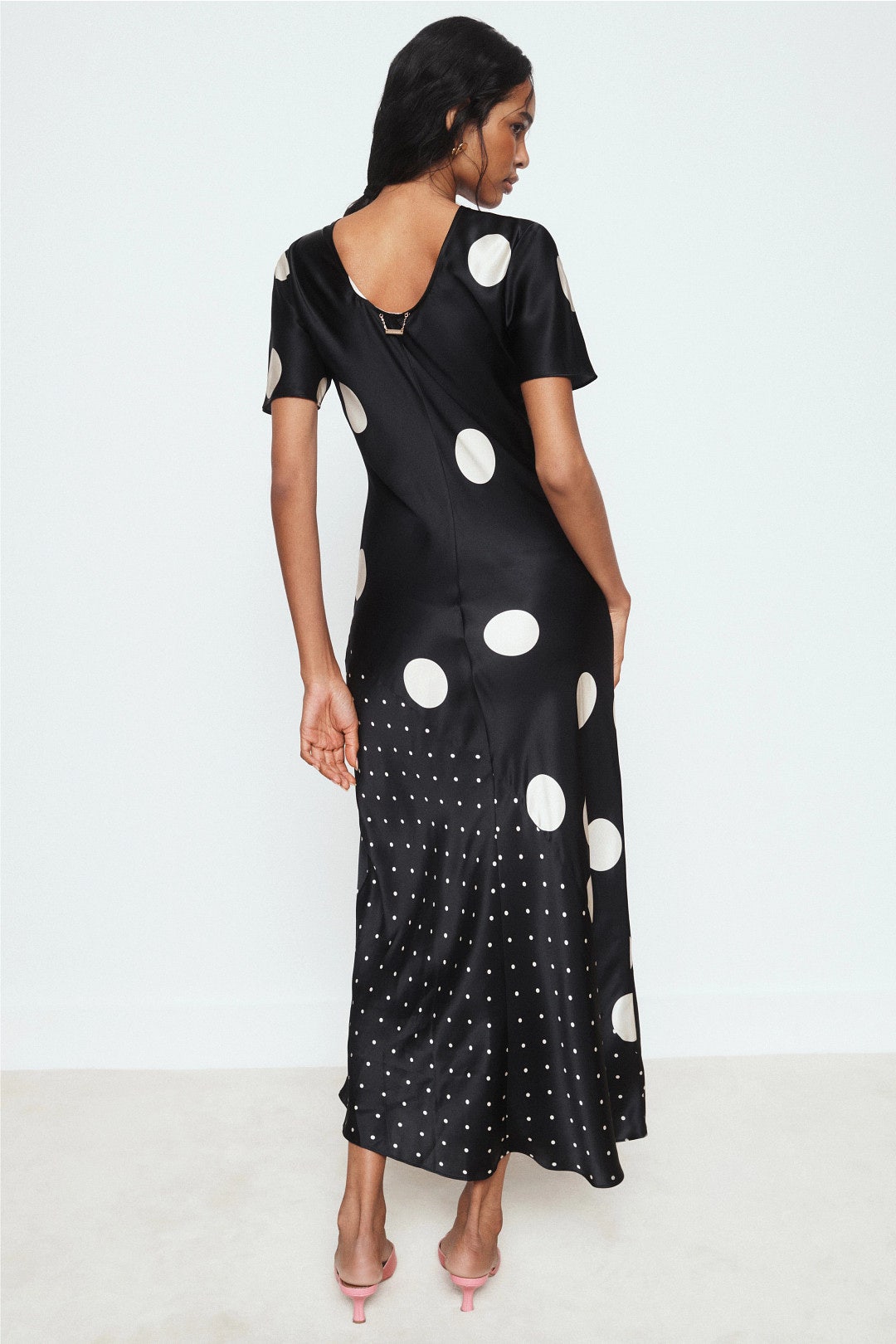 Polka Dot Short Sleeve Midi Dress by Silk Laundry 2