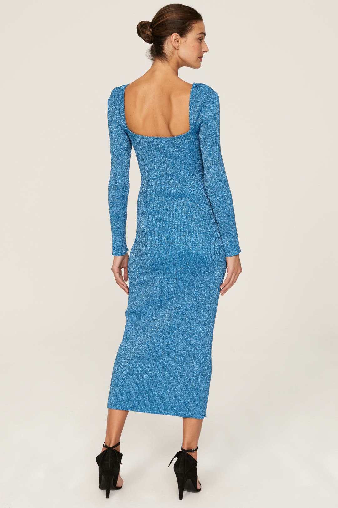 Blue Knit Midi Dress by Self-Portrait | Rent the Runway