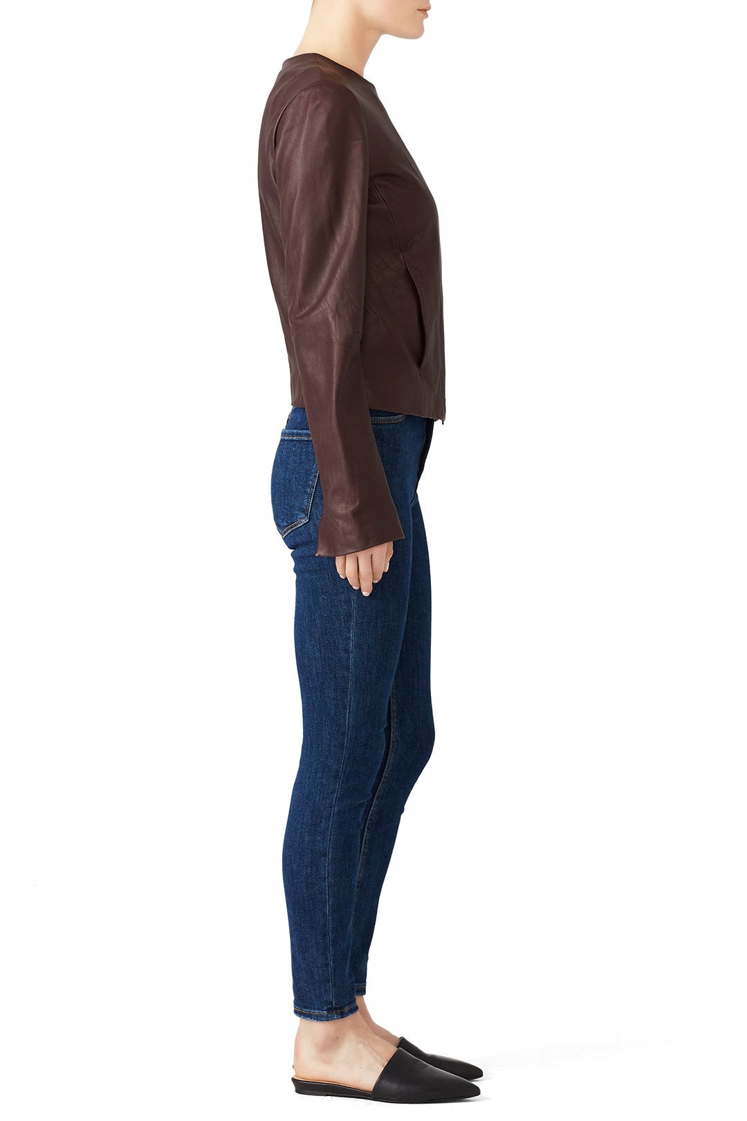 Cross Front Leather Jacket by VINCE. 2