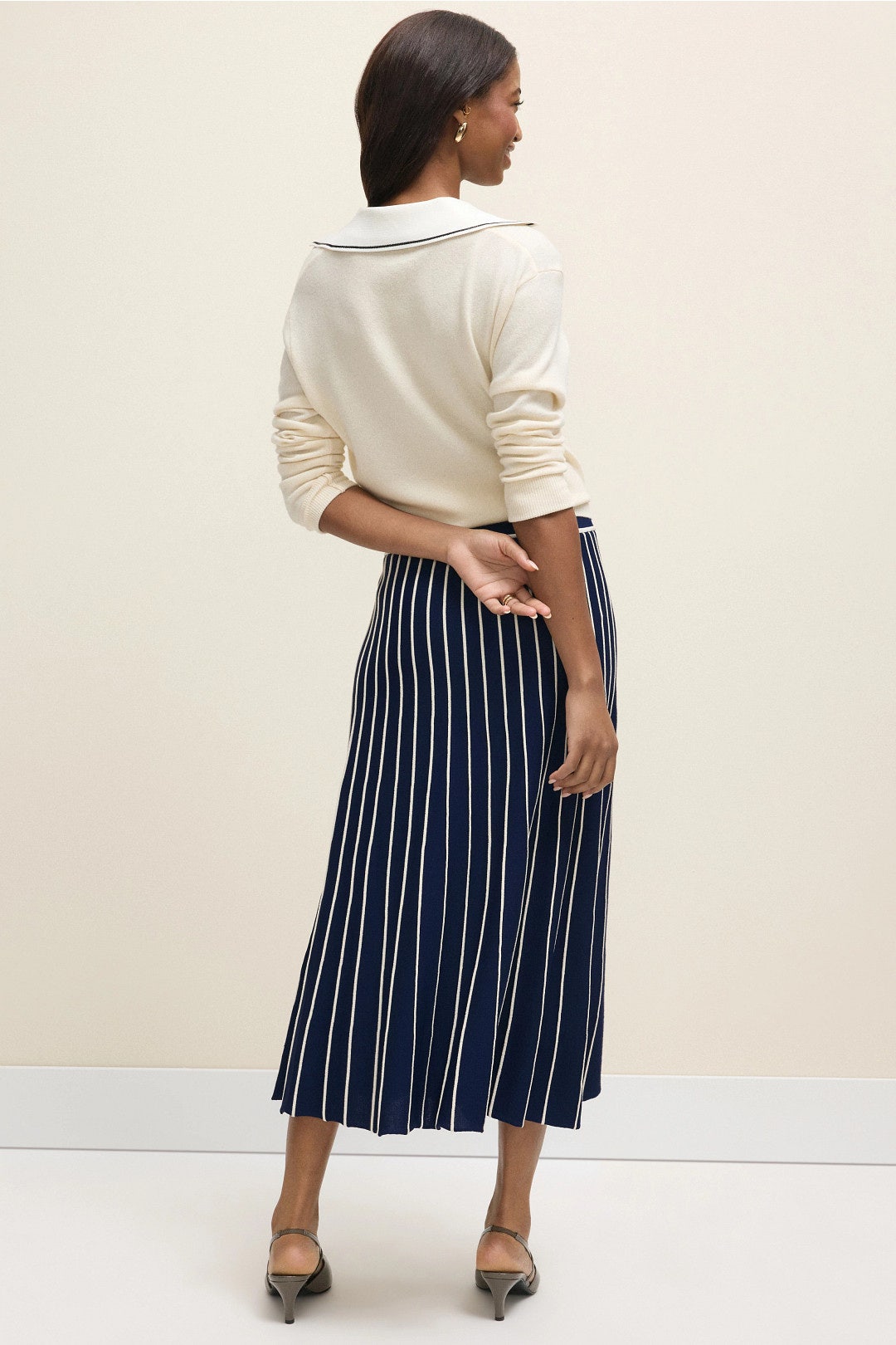 Pleated Knit Midi Skirt by Aldomartins 2