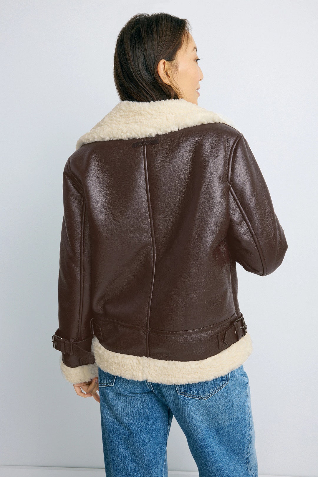 Vegan Leather Sherpa Jacket by Hudson 2