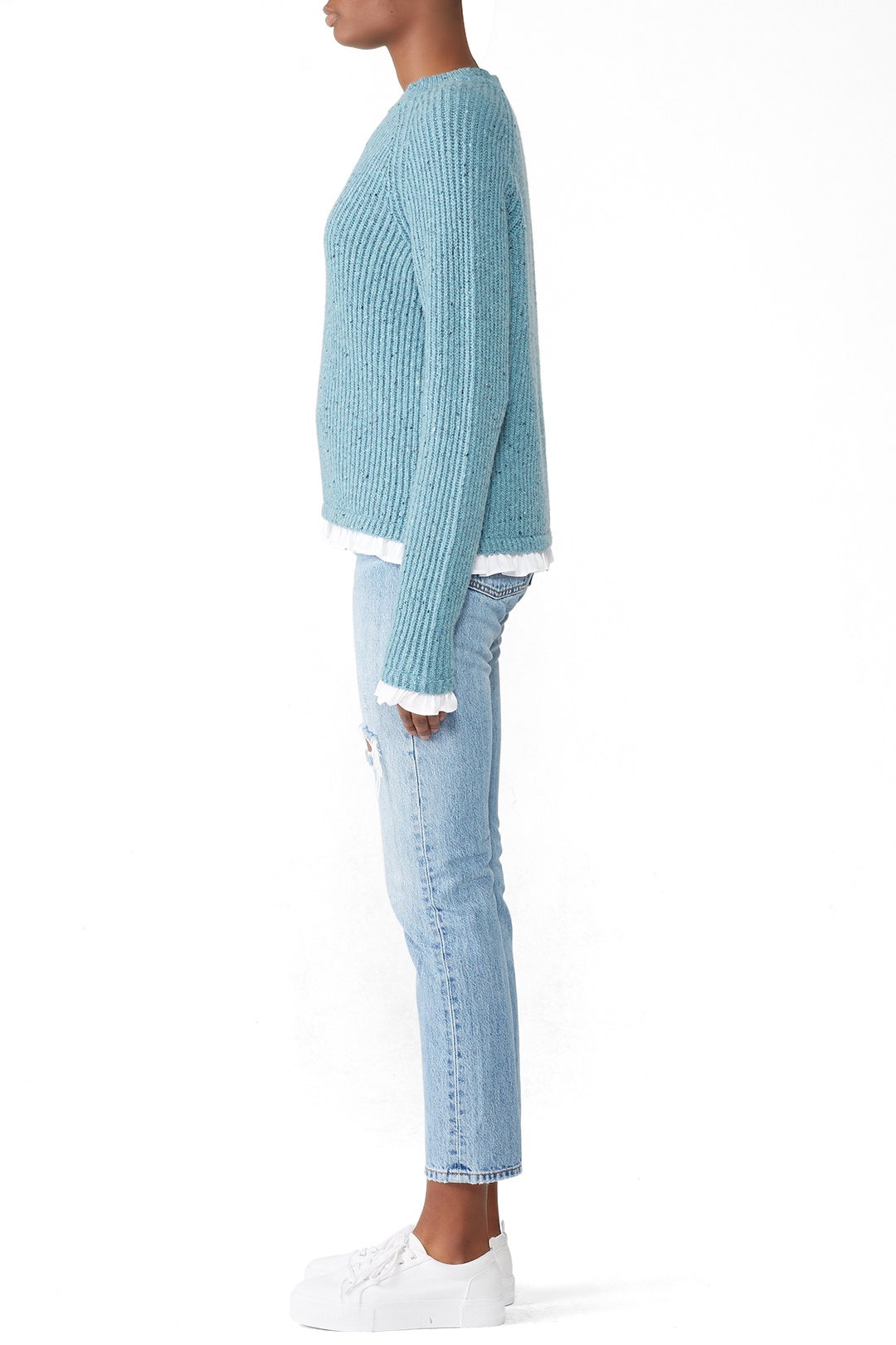 Shirting Trim Knit Sweater by Milly 1