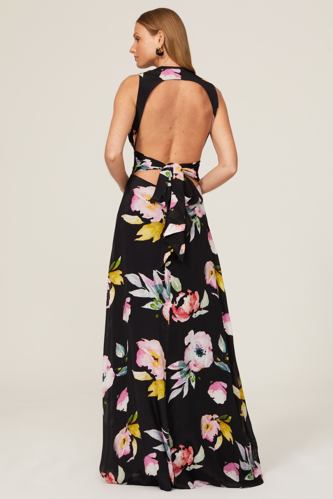 Plunge Open Back Gown by Nicole Miller 2