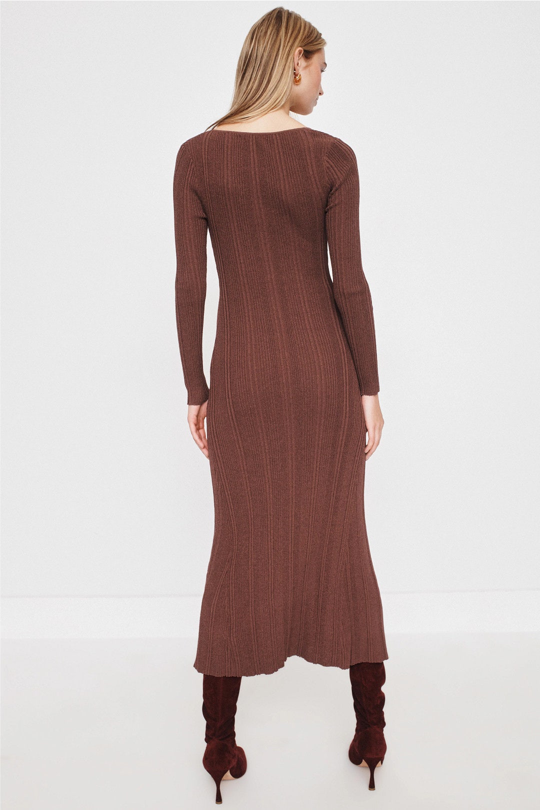 Amira Ribbed Knit Midi Dress