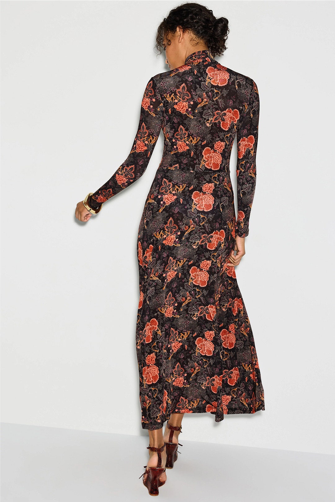 Koa Jersey Ruched Front Turtleneck Dress