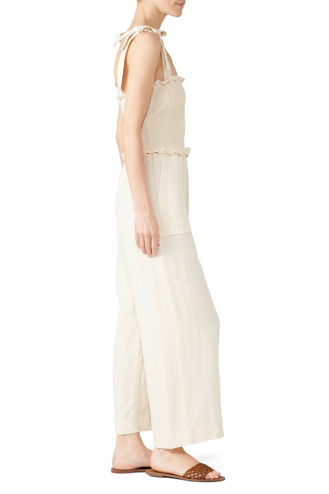 Cream Smocked Jumpsuit by Rebecca Taylor NYC 2