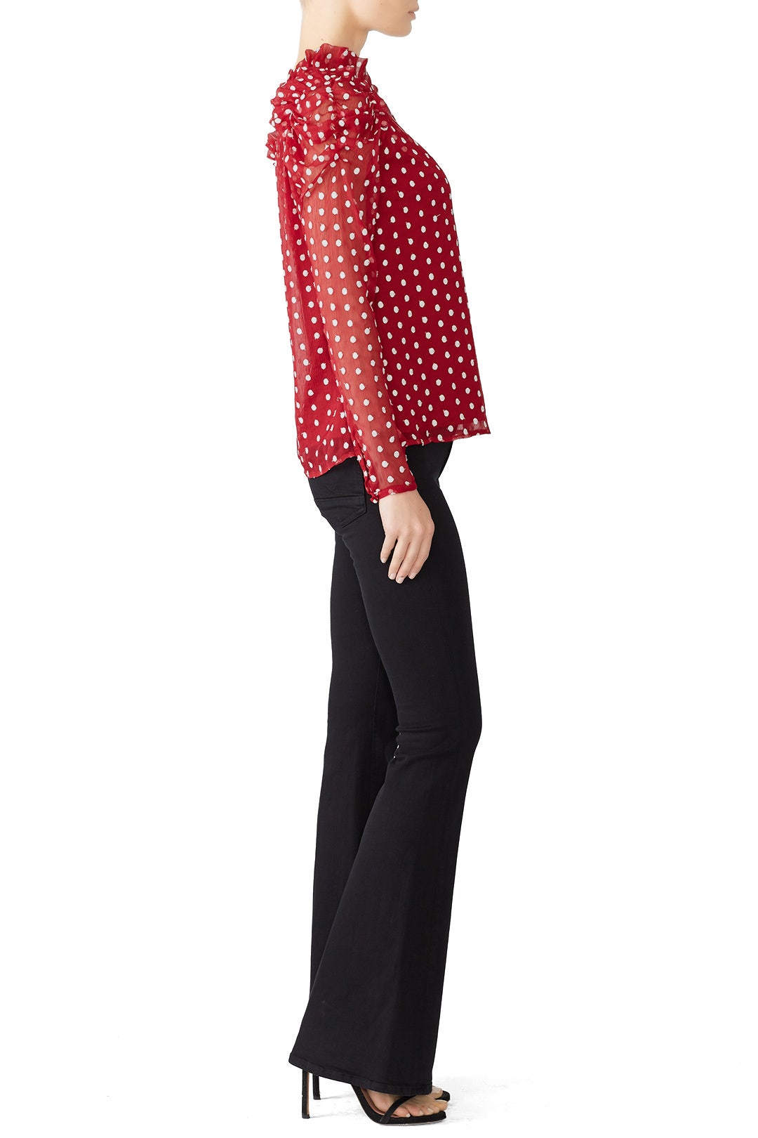 Red Polka Dot Top by ML Monique Lhuillier 2
