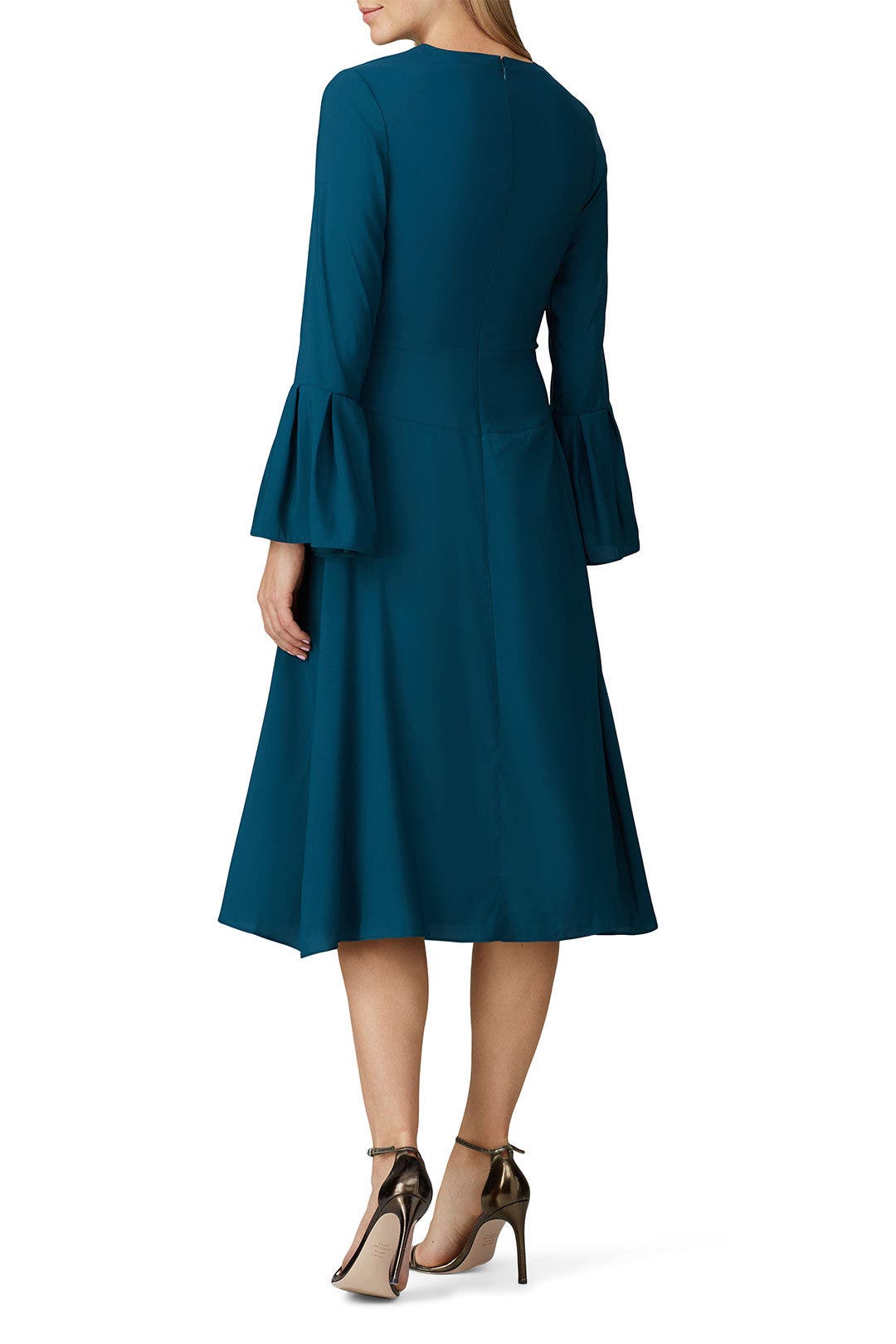 Teal Tie Waist Keyhole Dress by Tome 2
