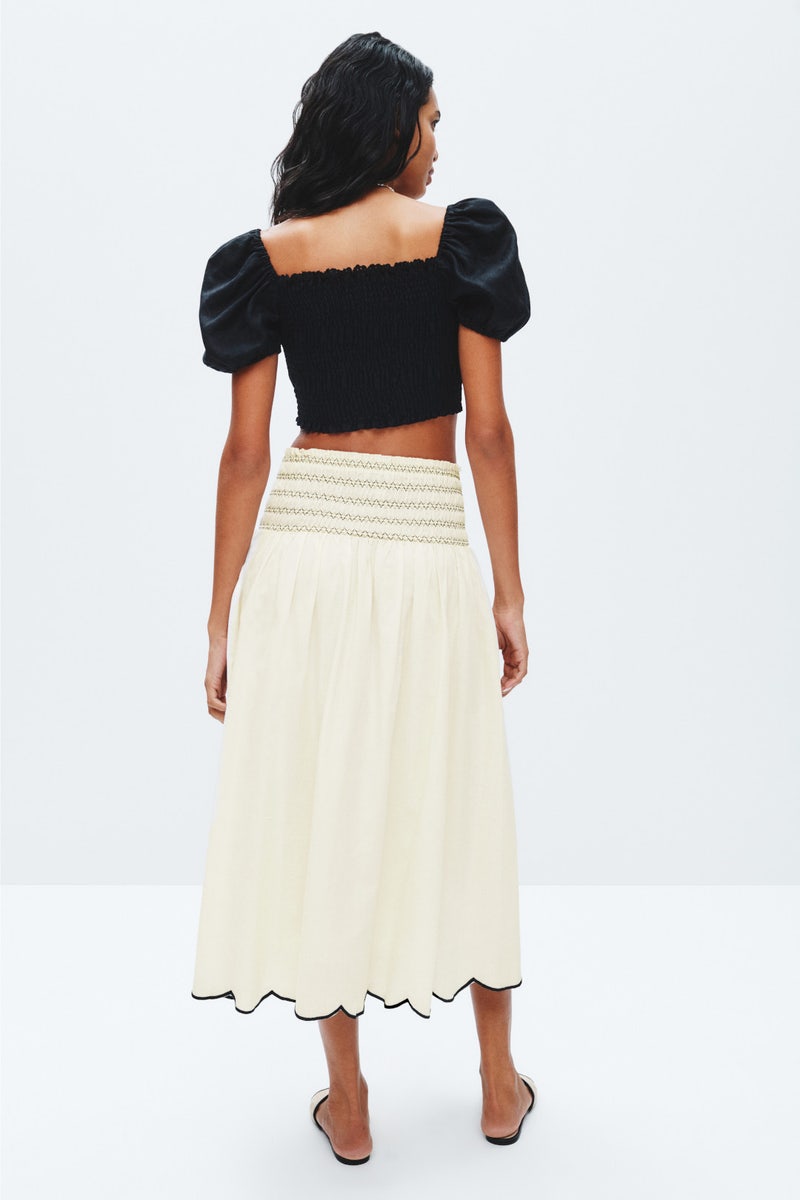 Elsa Smocked Waist Midi Skirt by Fifteen Twenty - Photo 2