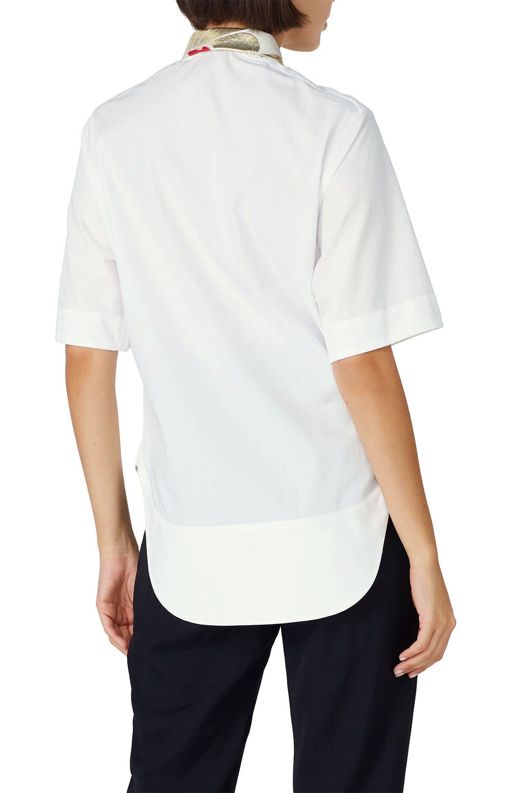 White Short Sleeve Shirt by Haider Ackermann 2