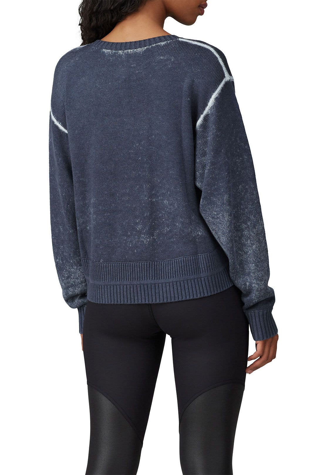 Blue Ribbed Crewneck Sweater by Lululemon 2