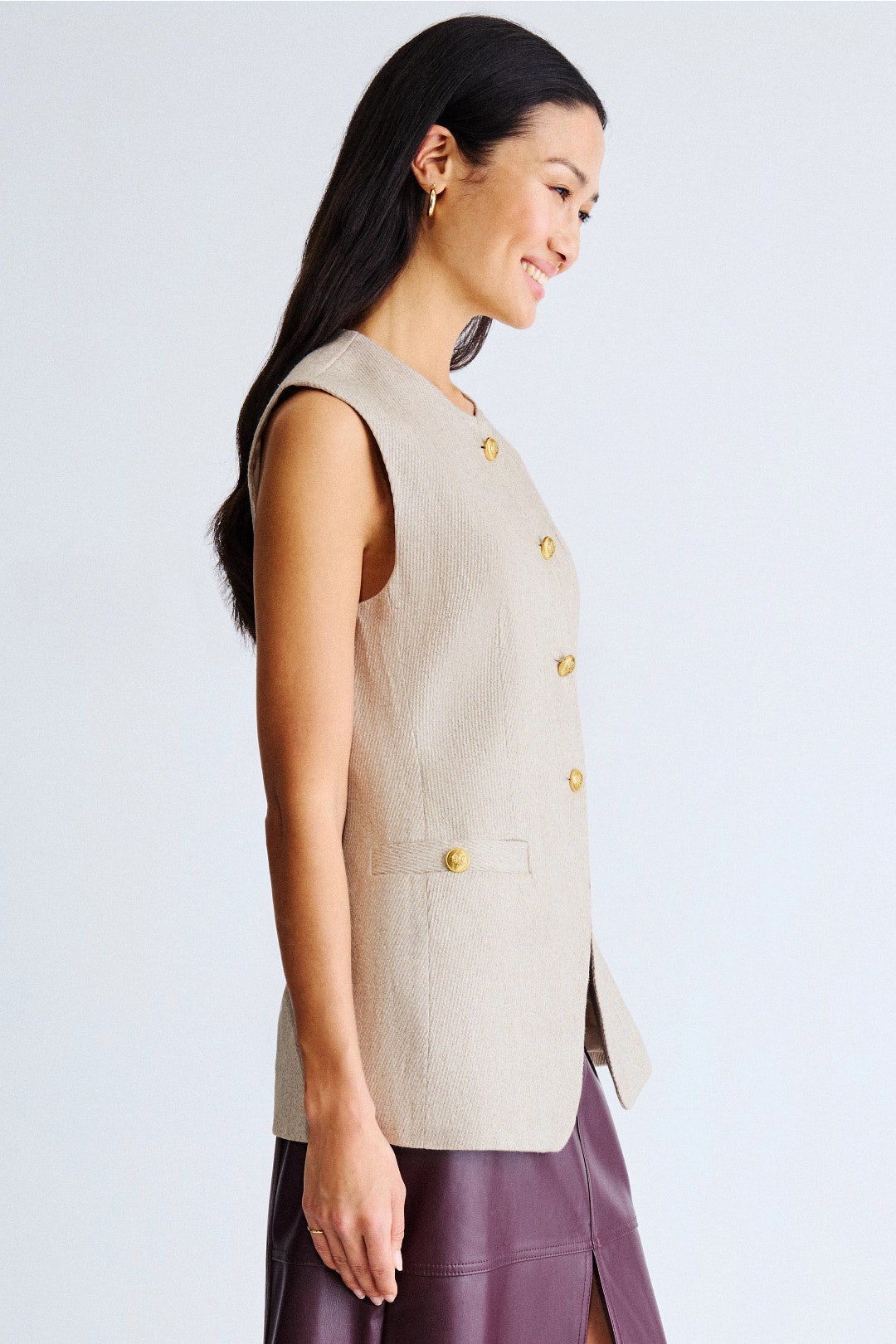 Nolah Button Front Vest by Reiss 1