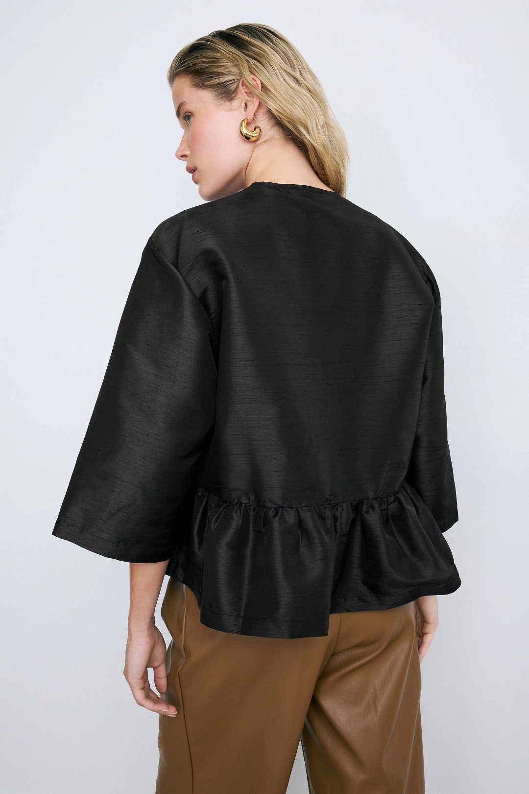 Crispy Peplum Bow Blouse by Stella Nova 2