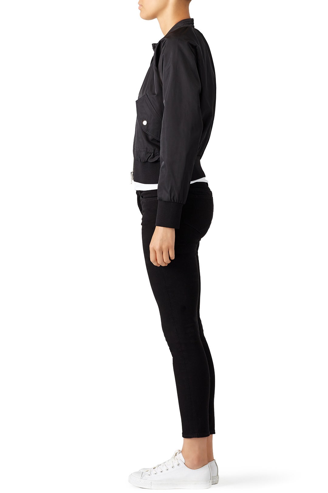 Black Zip Bomber by Free People 2