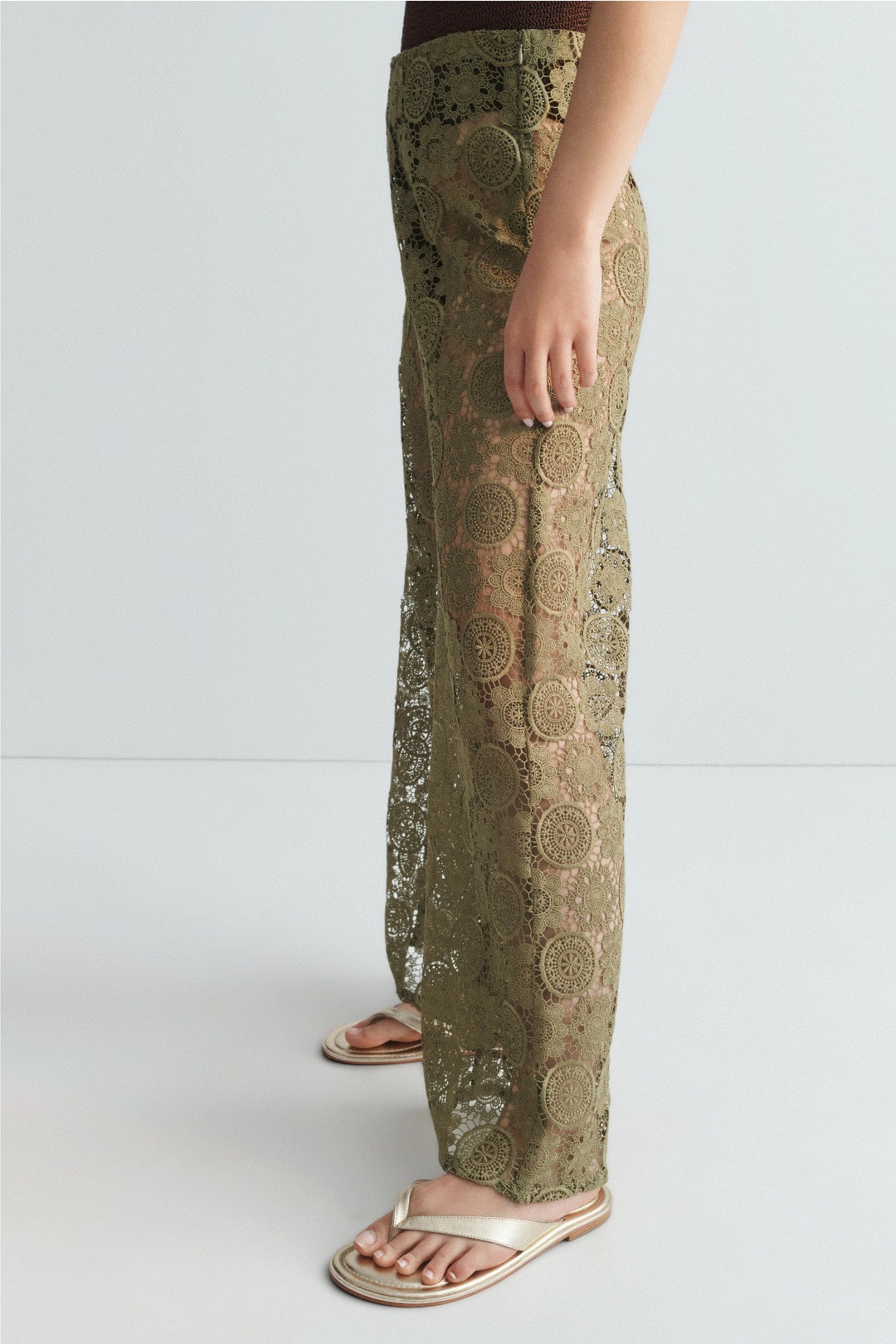 Lace Cover Up Wide Leg Pants by Ronny Kobo x RTR 1