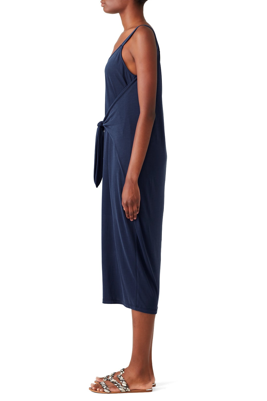 Navy Tie Front Midi Dress by Slate & Willow 1
