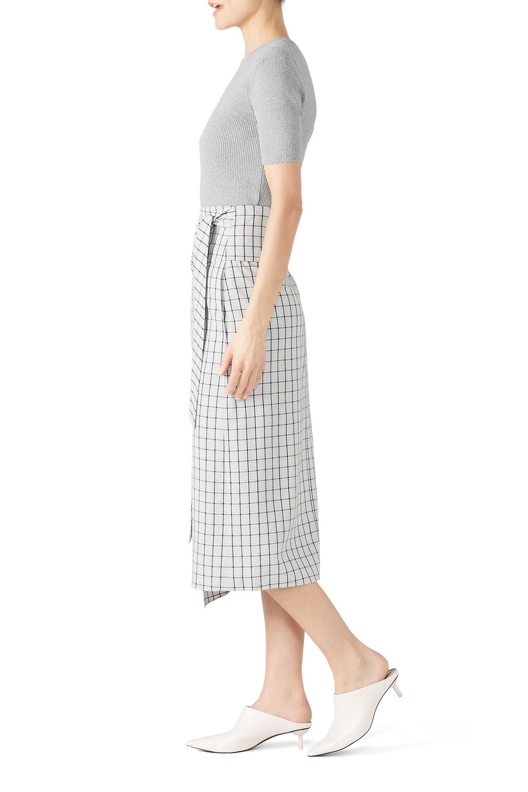 Elliot Check Wrap Skirt by Tibi 1