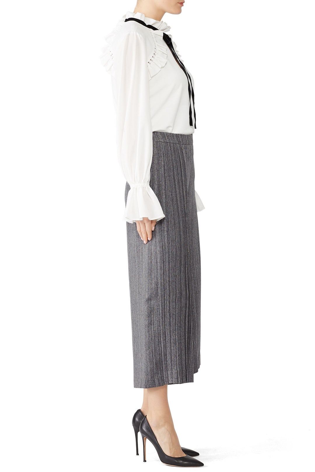 Grey Pleated Culottes by Osman 2