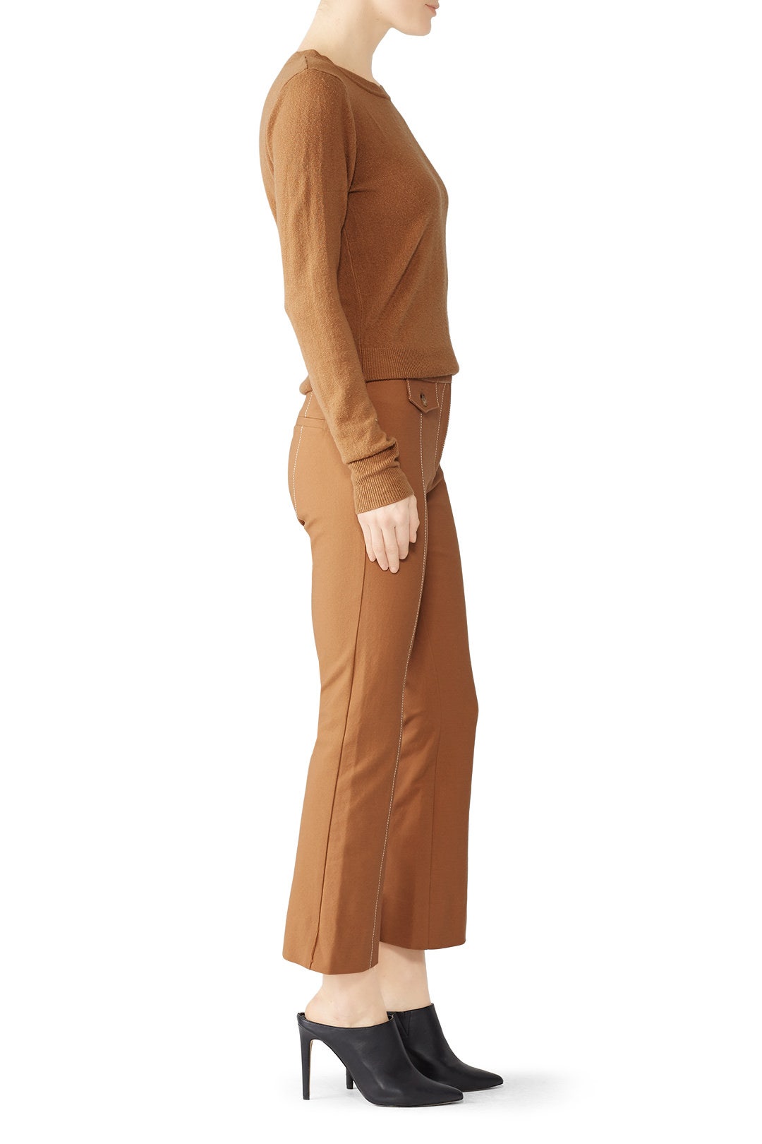 Camel Cropped Flare Trousers by Derek Lam 10 Crosby 2