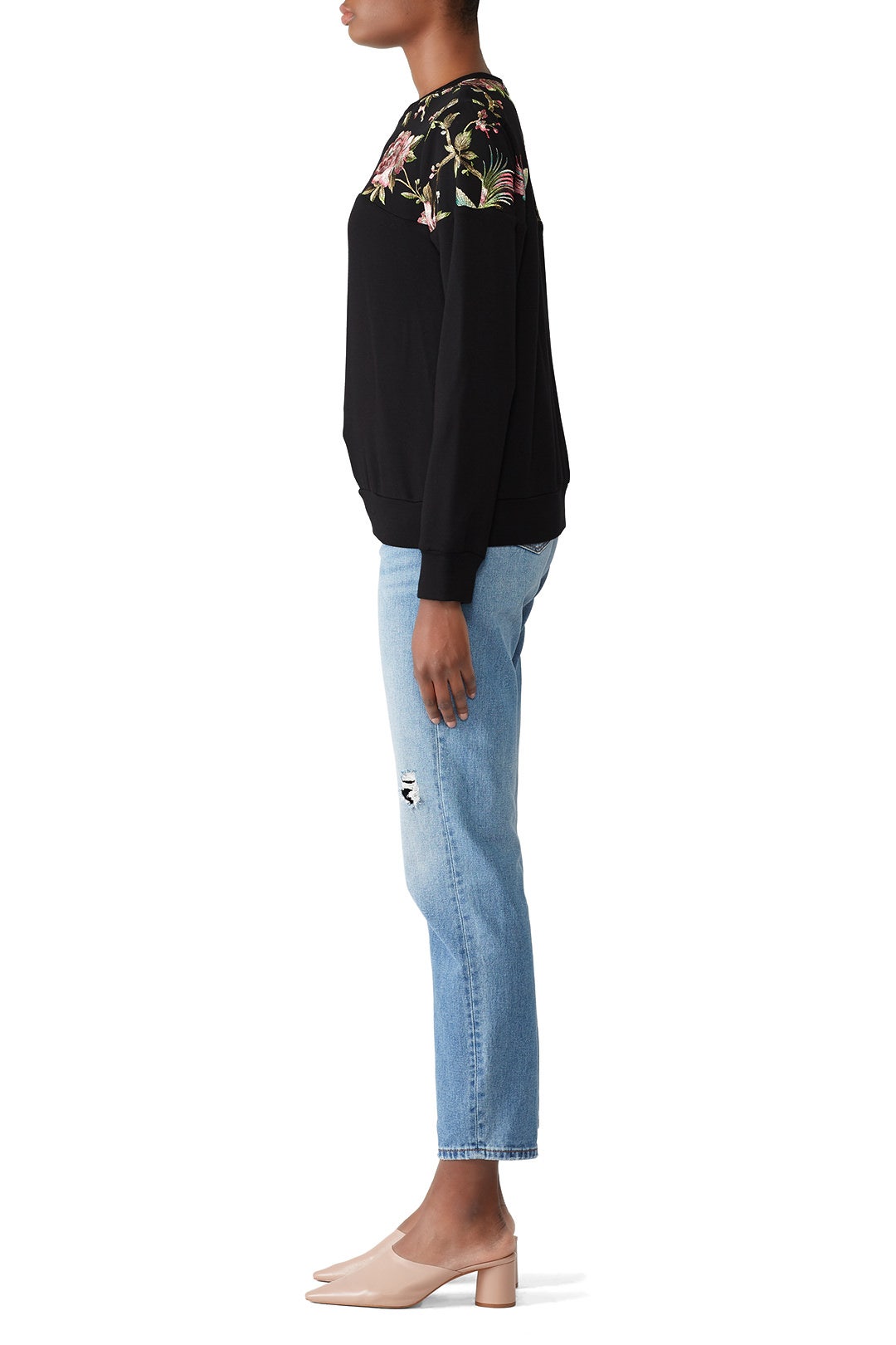 Embroidered Contrast Sweatshirt by Fifteen Twenty 1
