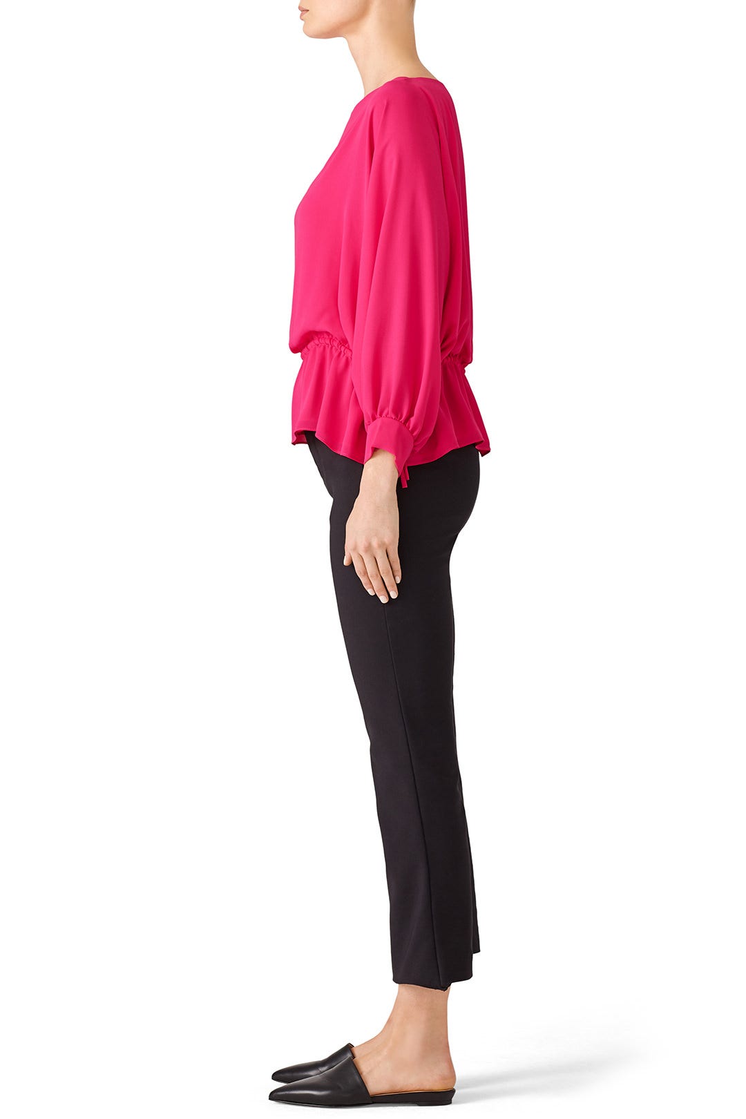 Fuchsia Poet Sleeve Top by Josie Natori 1
