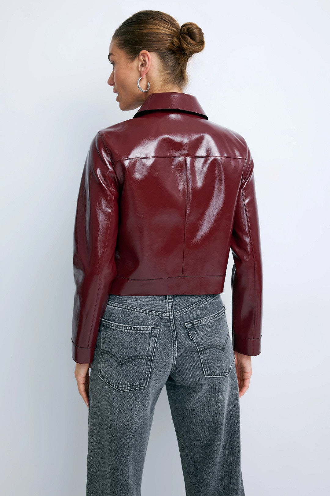 Patent Faux Leather Jacket by Ronny Kobo x RTR 2