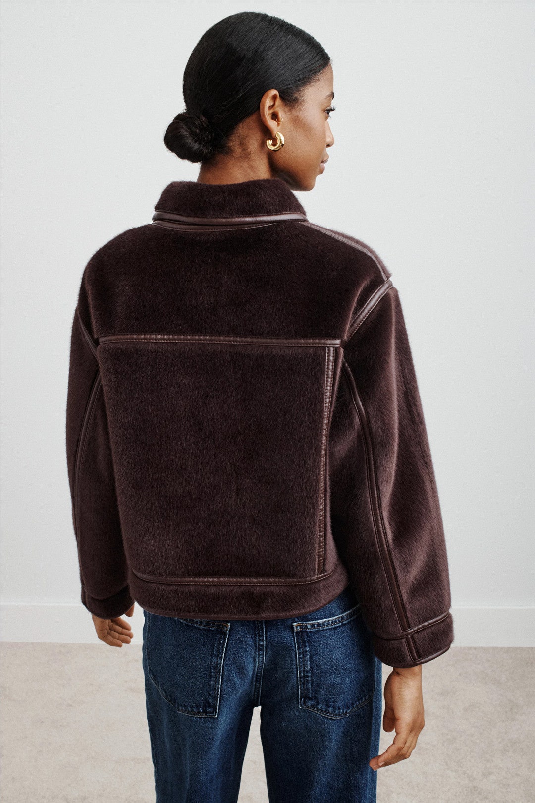 Monge Collarless Faux Fur Jacket by ZAPA 2