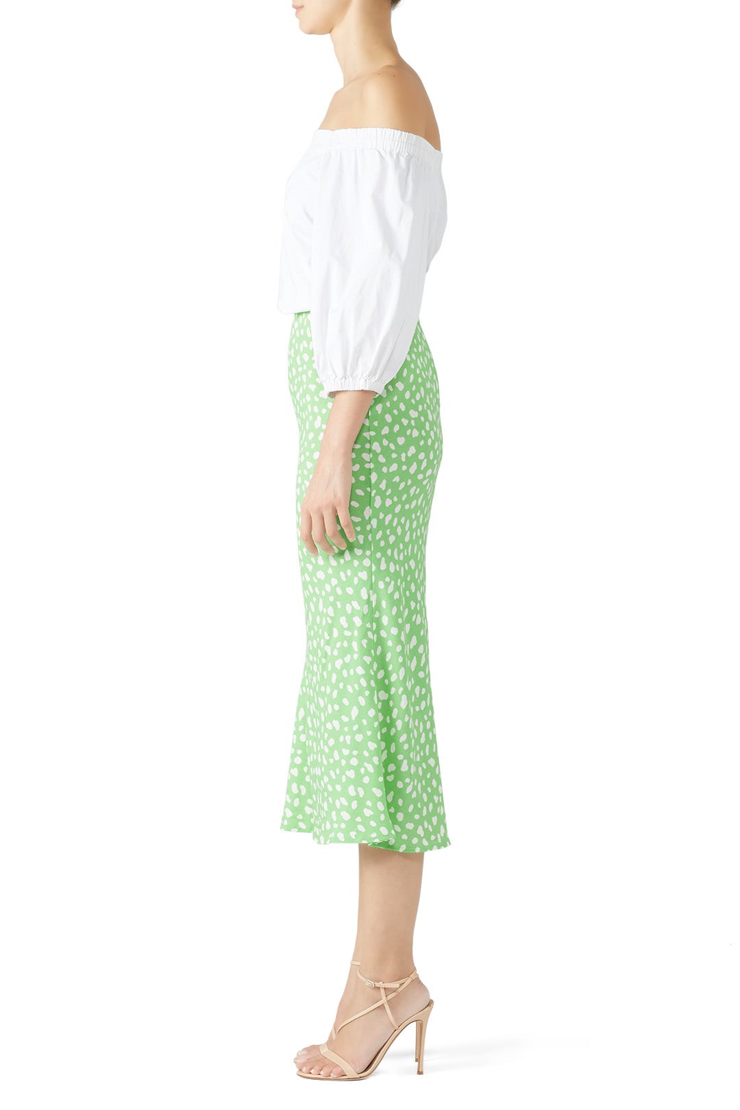 Green Printed Midi Skirt by Moon River 2