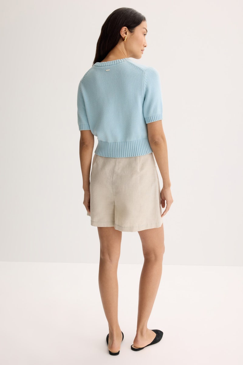 Blue Elsie Short Sleeve Sweater by Toccin - Photo 2