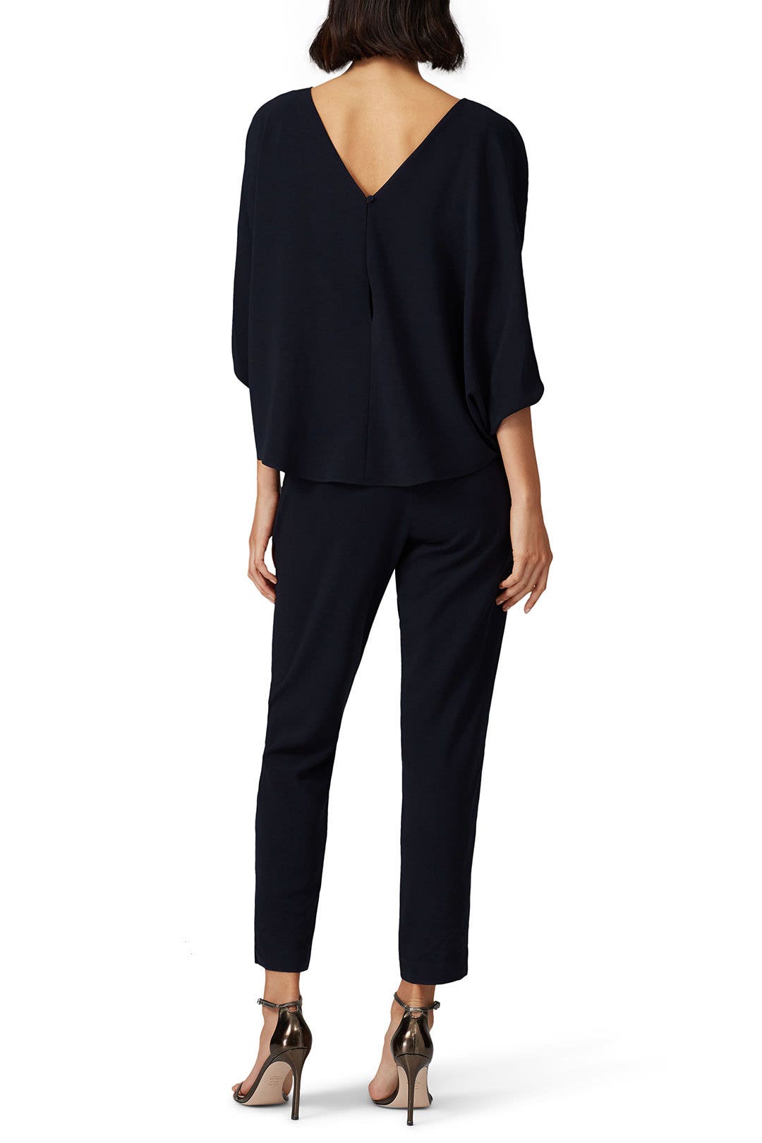Navy Draped Jumpsuit by HALSTON 2