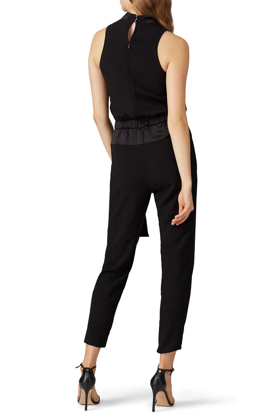 Draped Satin Jumpsuit by HALSTON | Rent the Runway